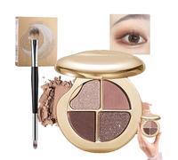 Benighty Glow Wardrobe Eye & Cheek Palette - Eyeshadow and Highlighter Makeup, 4-Color Glow Wardrobe Highlighting Eye & Cheek Palette for Shading, Highlighting & Defining the Face (01#)