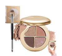Benighty Glow Wardrobe Eye & Cheek Palette - Eyeshadow and Highlighter Makeup, 4-Color Glow Wardrobe Highlighting Eye & Cheek Palette for Shading, Highlighting & Defining the Face (04#)