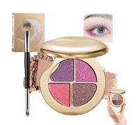 Benighty Glow Wardrobe Eye & Cheek Palette - Eyeshadow and Highlighter Makeup, 4-Color Glow Wardrobe Highlighting Eye & Cheek Palette for Shading, Highlighting & Defining the Face (06#)