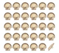 benikmake 30pcs Glittering Seashells Shaped Button Clothing Handmade Sewing Accessories Ocean Elemental Metal Buttons for Sweater Skirt 0.9inch Diameter Gold