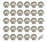 benikmake 30pcs Glittering Seashells Shaped Button Clothing Handmade Sewing Accessories Seashell Decoration Button for Sweater Skirt Coat 0.7inch Diameter Sliver