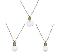 benikmake 3Pcs Heart Shaped Perfume Bottle Pendant Memorial Jewelry for Ashes Blood Vial Necklace for Liquid Glass Keepsake Urn Necklace for Women (Bronze)