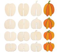 BENIMUS DIY 3D Pumpkins Wood Crafts to Paint, Unfinished Wooden Pumpkin Cutout Thanksgiving Fall Crafts, Autumn Harvest Thanksgiving Halloween Ornaments for Painting Decorations (24 PCS)