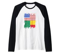 Benin Flag USA Beninese Pride America Beninese Roots Raglan Baseball Tee