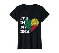 Benin Heart Beninese Roots It's in My DNA Beninese Pride Value Graphic T-Shirt, Women, Black, S
