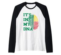 Benin It's in My DNA Thumbmark Beninese Flag Beninese Roots Raglan Baseball Tee