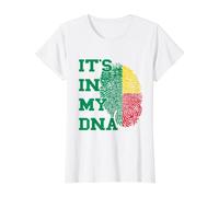 Benin It's in My DNA Thumbmark Beninese Flag Beninese Roots Value Graphic T-Shirt, Women, White, M
