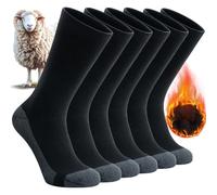 Benirap Mens Thermal Socks Merino Wool Socks Winter Thick Warm Sock Cushioned Moisture Wicking Athletic Sock for Hiking Walking Work Outdoor Sports, 3 Pairs