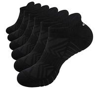 Benirap Running Trainer Socks Athletic Ankle Socks Sport Socks Low Cut Cushioned Anti-Blister Tab for Women Men Hiking Walking Flight Golf Black White Gray (6 Pairs)
