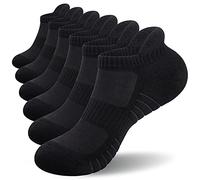 Benirap Running Trainer Socks Athletic Ankle Socks Sport Socks Low Cut Cushioned Anti-Blister Tab for Women Men Hiking Walking Flight Golf Black White Gray (6 Pairs)