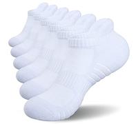 Benirap Running Trainer Socks Athletic Ankle Socks Sport Socks Low Cut Cushioned Anti-Blister Tab for Women Men Hiking Walking Flight Golf Black White Gray (6 Pairs)