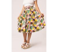 Benita 50's Style Floral Midi Skirt hell bunny Beige S