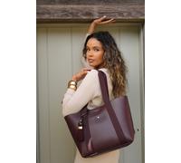 'Benita' Casual Tote With Pouch Luella Grey Dark Red One Size