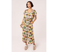 Benita Cropped Culottes Floral Jumpsuit hell bunny Beige 4XL