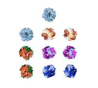 Benixmidart 10Pcs Cat Crinkle Balls, 6CM Soft Cat Mylar Crinkle Balls with Random Vivid Colors, Interactive Crinkle Cat Toy Balls for Indoor Cats to Have Fun, Keep Active& Relief Stress (A)