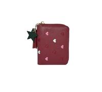 Benixmidart Women's Wallets, Heart-Pattern Wallet for Women with Small Coin Pouch, Womens Leather Wallet Card Holder Ladies Wallets with Card Slots& Star Pedant (Red, S)