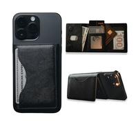 benj'adore MagSafe Card Holder - Magnetic Leather Card Holder for iPhone 16/15/14/13/12 - Space for up to 6 Cards - Slim Wallet for Phone - Strong Magnetic Power, Slim Design, black, Magnetische