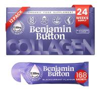 Marine Collagen Liquid Sachets - 12,000mg Hydrolysed Type 1 with Vitamin C | Skin, Hair, Nails | Blackcurrant Flavour | 24-Week Supply | Higher Absorption vs. Powder/Tablets (24 Weeks, Blackcurrant)
