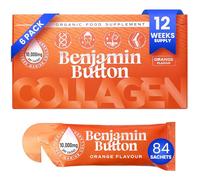 Benjamin Button Marine Collagen Liquid Sachet w/Hyaluronic Acid & Vitamin C | for Hair, Skin, Nails & Joints | 12,000mg High Strength Hydrolysed Collagen (Orange, 84x Sachets)
