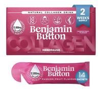 Benjamin Button Menopause Collagen Passionfruit Sachets 12,000mg Marine Collagen With Red Clover, Vitamins & Maca 14 Sachets
