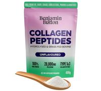 Benjamin Button Pure Bovine Collagen Powder - Hydrolysed Peptides - Unflavoured - for Hair, Skin, Nail, Joint & Bone Support - Halal, Keto & Paleo Friendly, 400g