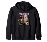 Benjamin Franklin American History - 90s Retro Inspired Zip Hoodie