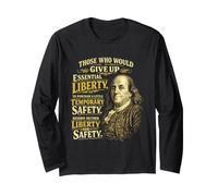 Benjamin Franklin Essential Liberty Quote Long Sleeve T-Shirt