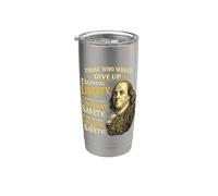 Benjamin Franklin Essential Liberty Quote Stainless Steel Insulated Tumbler