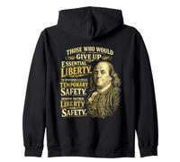 Benjamin Franklin Essential Liberty Quote Zip Hoodie