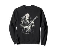 Benjamin Franklin Playing Electric Guitar Rocker Humor Sweatshirt
