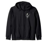 Benjamin Franklin Playing Electric Guitar Rocker Humor Zip Hoodie
