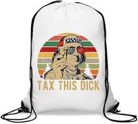Benjamin Franklin USA July 4th Tax This Dick Gym Sack Casual Drawstring Bag White