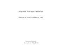 Benjamin Harrison Freedman Discurso en el Hotel Willard en 1961: Zionismo y Alemania Desarrollos de 1916 a 1938