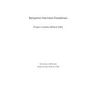 Benjamin Harrison Freedman Projev v hotelu Willard 1961: Sionismus a Německo Vývoj v letech 1916 až 1938