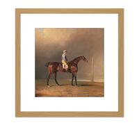 Benjamin Marshall Diamond With Dennis Fitzpatrick Up 8X8 Inch Square Wooden Framed Wall Art Print Picture with Mount Artery8 Light Oak One Size