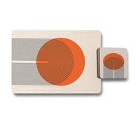 Benjamin Tate Design 12 Piece Placemats And Coasters Set In Trend Designer Artwork With Wood Bottom