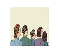 Benjamin Tate Design A crowd of spectators stand back retro style pop art Designer Splash Back in Natural Benjamin Tate Design Natural