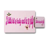 Benjamin Tate Design A Little Bit Of Holly And Ho Ho So Jolly Placemat And Coaster Set