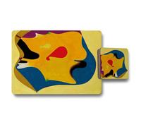 Benjamin Tate Design Abstract Art Placemat And Coaster Set Designer Artwork Collection With Wood Backing Limited Edition