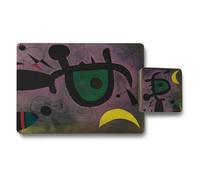 Benjamin Tate Design Abstract Art Placemat And Coaster Set Premium Print Collection Wooden Base Exclusive Limited Edition