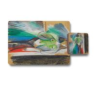 Benjamin Tate Design Abstract Art Placemat And Coaster Set With Designer Artwork Wood Backing Premium Print Collection Limited Edition