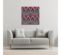 Benjamin Tate Design Abstract ethnic ikat pattern (Canvas Print) / 61 x 61 x 4cm in Natural | Size: 61 x 61 x 4 cm Benjamin Tate Design Natural 61 x 61 x 4 cm