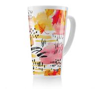 Benjamin Tate Design Abstract Fall Pattern In Bright Autumn Colours Latte Mug in Natural | Size: 100 cm Benjamin Tate Design Natural 100 cm