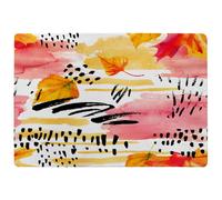 Benjamin Tate Design Abstract Fall Seamless Pattern In Bright Autumn Colours Designer Rug in Natural | Size: Large Benjamin Tate Design Natural Large