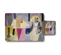 Benjamin Tate Design Abstract Geometric Placemats And Coasters Set With Cubist Artwork