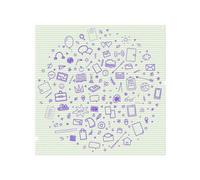 Benjamin Tate Design Abstract Line Pattern With School Supplies Splash Back Designer Style