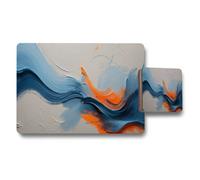 Benjamin Tate Design Abstract Wave Placemats And Coasters Set Of 12 Wood Base Premium Art Print Limited Edition