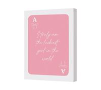 Benjamin Tate Design Ace Card Pink Canvas Wall Art The Luckiest Girl In The World Art Print