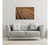 Benjamin Tate Design Aerial view of hay bale fields (Canvas Print) / 77 x 51 x 4cm in Natural | Size: 77 x 51 x 4 cm Benjamin Tate Design Natural 77 x 51 x 4 cm