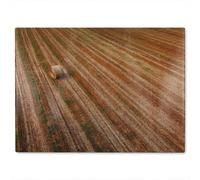 Benjamin Tate Design Aerial View Of Hay Bale Fields Designer Glass Chopping Board Designer Style
